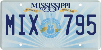 MS license plate MIX795