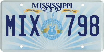 MS license plate MIX798