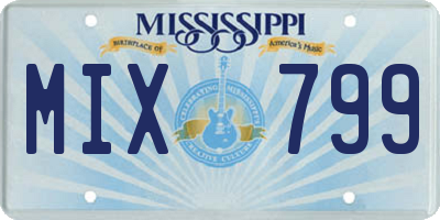 MS license plate MIX799