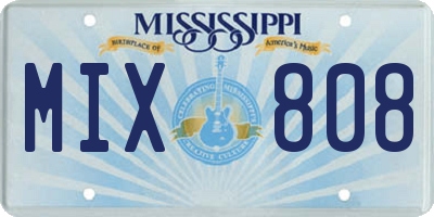 MS license plate MIX808