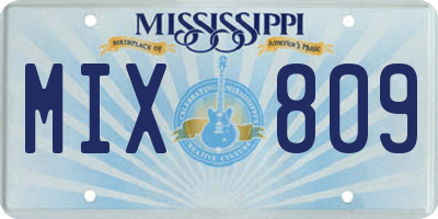 MS license plate MIX809