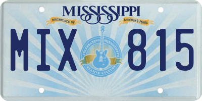 MS license plate MIX815