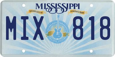 MS license plate MIX818