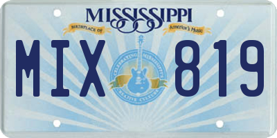 MS license plate MIX819