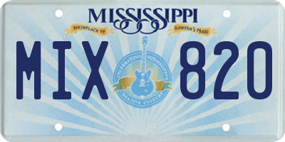 MS license plate MIX820