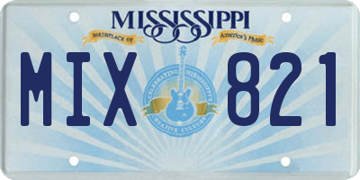 MS license plate MIX821
