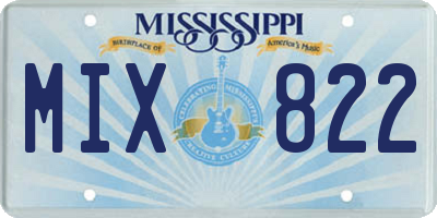 MS license plate MIX822