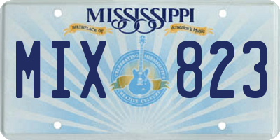 MS license plate MIX823