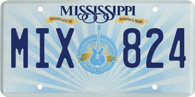 MS license plate MIX824
