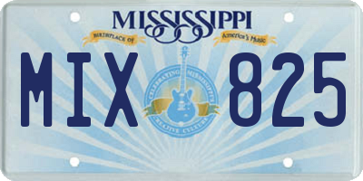MS license plate MIX825