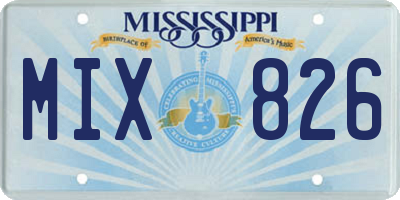 MS license plate MIX826