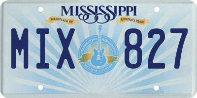 MS license plate MIX827