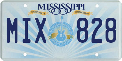 MS license plate MIX828