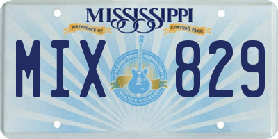 MS license plate MIX829