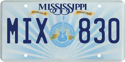 MS license plate MIX830