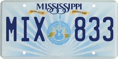 MS license plate MIX833