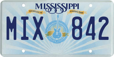 MS license plate MIX842