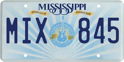 MS license plate MIX845