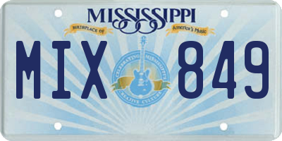 MS license plate MIX849