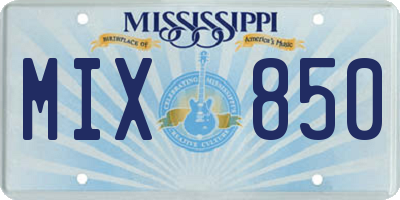 MS license plate MIX850