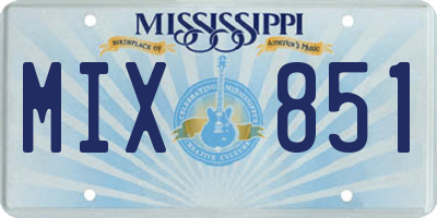 MS license plate MIX851