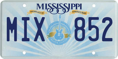 MS license plate MIX852
