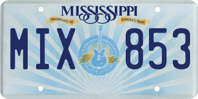 MS license plate MIX853