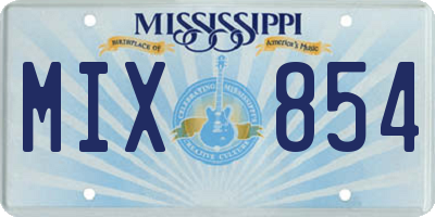 MS license plate MIX854