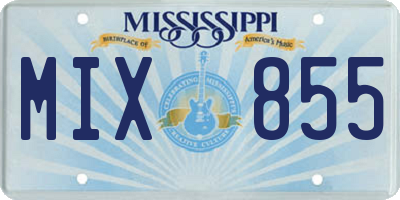 MS license plate MIX855