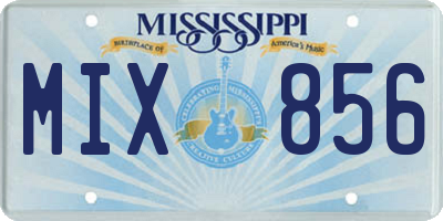 MS license plate MIX856