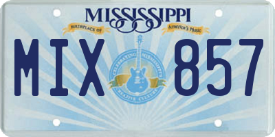 MS license plate MIX857