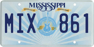 MS license plate MIX861