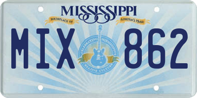MS license plate MIX862