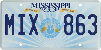 MS license plate MIX863