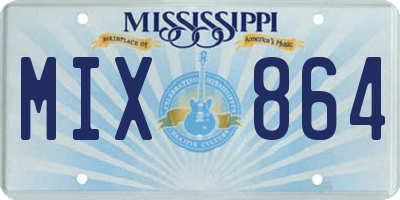 MS license plate MIX864