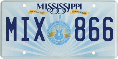 MS license plate MIX866