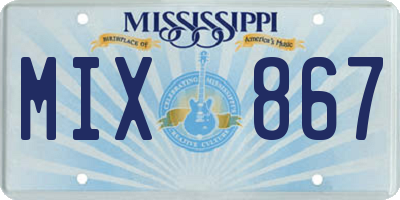 MS license plate MIX867
