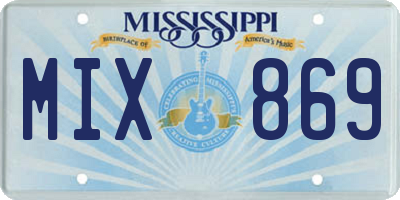 MS license plate MIX869