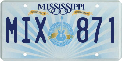 MS license plate MIX871