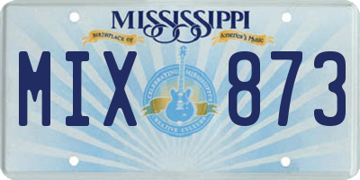 MS license plate MIX873
