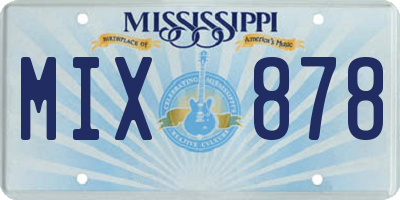 MS license plate MIX878
