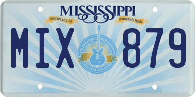 MS license plate MIX879