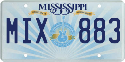 MS license plate MIX883