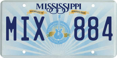 MS license plate MIX884