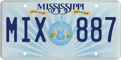 MS license plate MIX887