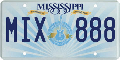 MS license plate MIX888