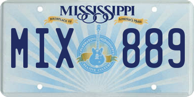 MS license plate MIX889