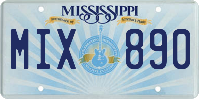MS license plate MIX890