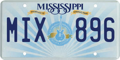 MS license plate MIX896