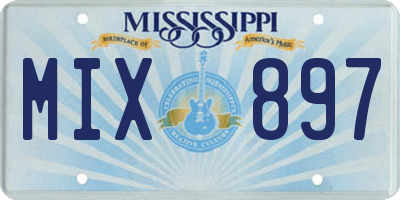 MS license plate MIX897